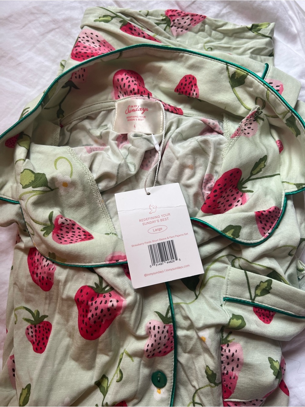 In My Sundays Strawberry Print Pajama Set
